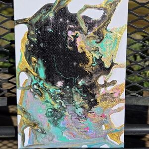 Abstract Gold and Black Canvas Art